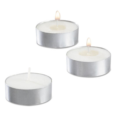 Tealight Candle, 5 Hour Burn, 0.5"h, White, 50/pack, 10 Pack