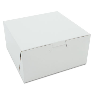 White One-Piece Non-Window Bakery Boxes, 6 x 6 x 3, White, P