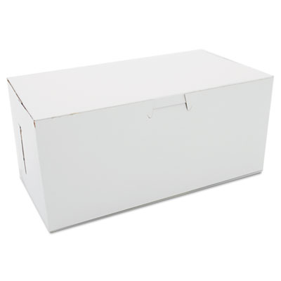 White One-Piece Non-Window Bakery Boxes, 4 x 9 x 5, White, P