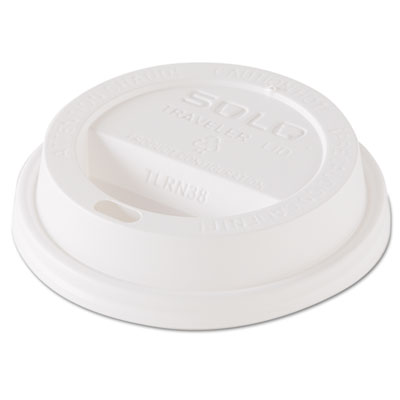 Traveler Dome Hot Cup Lid, Fits 8 oz Hot Cups, Plastic, Whit