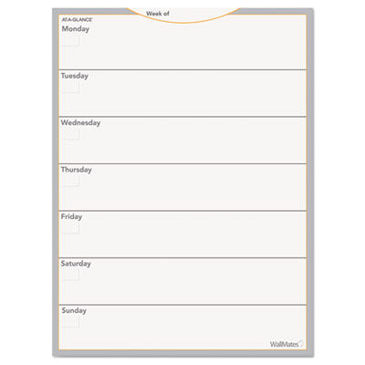 Wallmates Self-Adhesive Dry Erase Weekly Planning Surfaces,