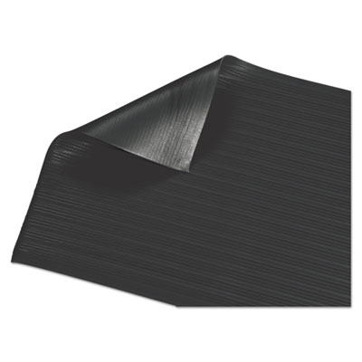 Air Step Anti-Fatigue Mat, Rectangular, Black Ribbed Surface
