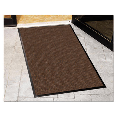 WaterGuard Indoor/Outdoor Scraper Mat, Rectangular, Brown Ri