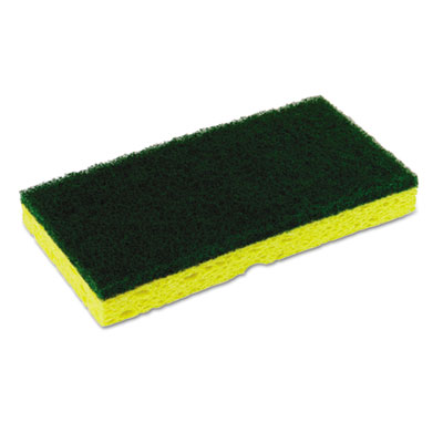 Medium-Duty Sponge N' Scrubber, 3.38 X 6.25, 0.88" Thick, Ye
