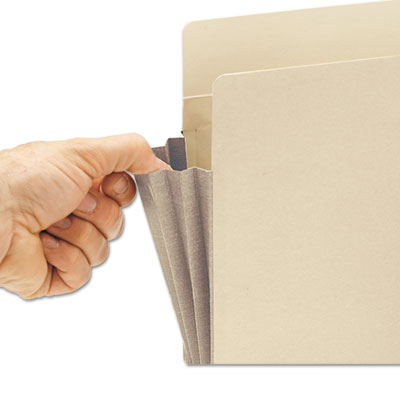 Manila End Tab File Pockets with Tear Resistant Gussets, 3.5