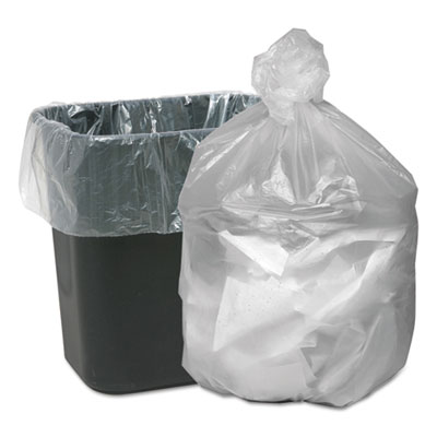 Waste Can Liners, 16 gal, 6 mic, 24" x 31", Natural, 50 Bags
