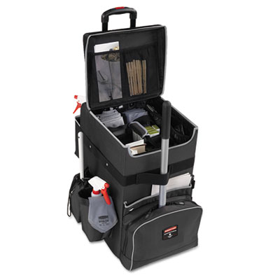 Executive Quick Clean Janitorial Cart, Synthetic Fabric, 16 