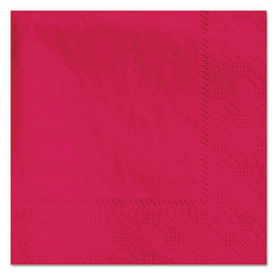 Embossed Beverage Napkins, 2-Ply, 9.5 x 9.5, Red, 1,000/Cart