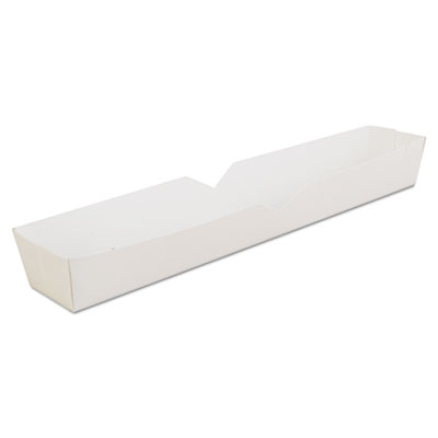 Footlong Hot Dog Tray, 10.25 x 1.5 x 1.25, White, Paper, 500