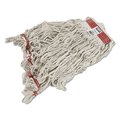 Swinger Loop Wet Mop Heads, Cotton/Synthetic, Large, White, 
