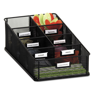 Onyx Breakroom Organizers, 7 Compartments, 16 x 8.5 x 5.25, 