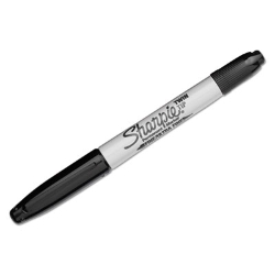 Twin-Tip Permanent Marker, Extra-Fine/fine Bullet Tips, Blac