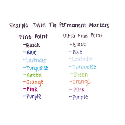 Twin-Tip Permanent Marker, Extra-Fine/fine Bullet Tips, Blac