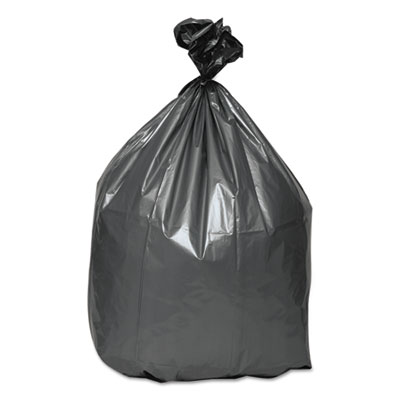 Can Liners, 30 gal, 1.35 mil, 30" x 36", Gray, 10 Bags/Roll,