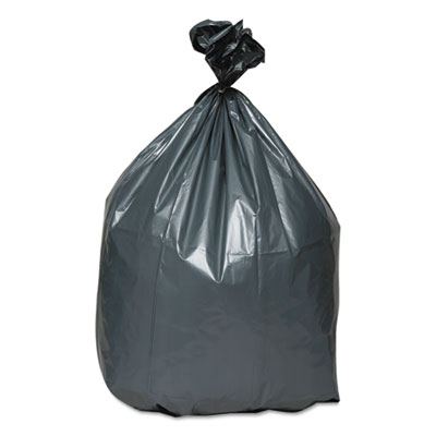 Can Liners, 33 gal, 1.35 mil, 33" x 40", Gray, 10 Bags/Roll,