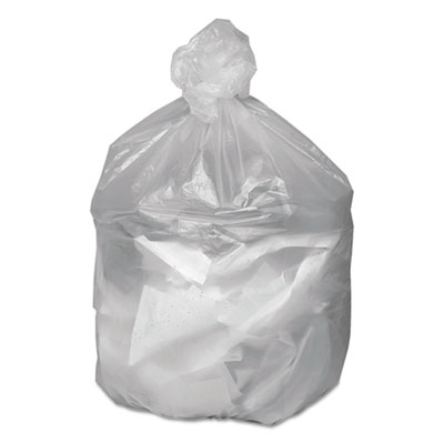Waste Can Liners, 56 gal, 14 mic, 43" x 46", Natural, 20 Bag