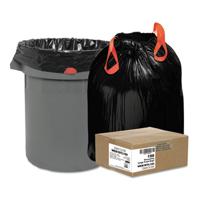 Heavy-Duty Trash Bags, Drawstring, 33 gal, 1.2 mil, 33.5" x