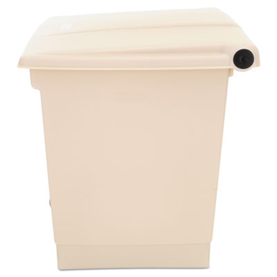 Indoor Utility Step-On Waste Container, 8 gal, Plastic, Beig