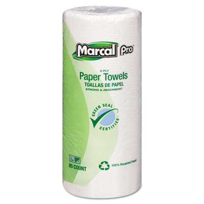 Perforated Kitchen Towels, White, 2-Ply, 9 x 11, 85 Sheets/R