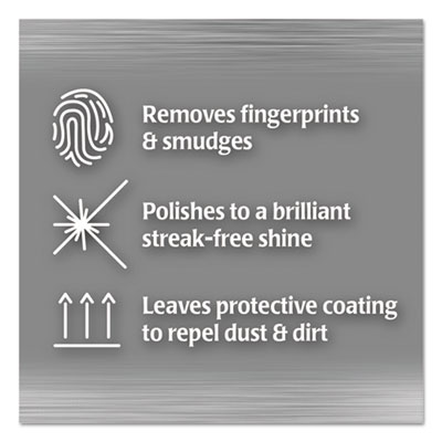 Stainless Steel Wipes, 1-Ply, 7 x 8, White, 30/Canister, 4 C