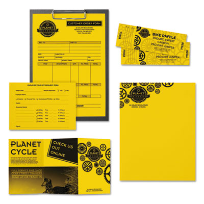 Color Paper, 24 lb Bond Weight, 8.5 x 11, Solar Yellow, 500/