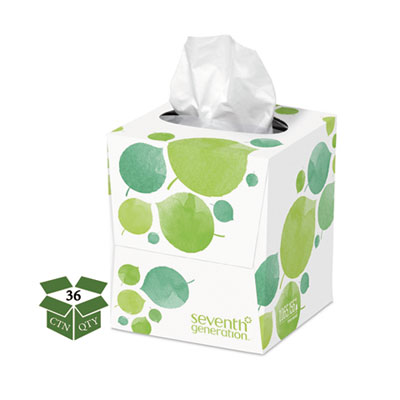 100% Recycled Facial Tissue, 2-Ply, White, 85 Sheets/Box, 36