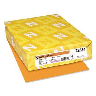 Color Paper, 24 lb Bond Weight, 8.5 x 11, Cosmic Orange, 500