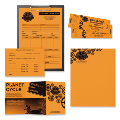 Color Paper, 24 lb Bond Weight, 8.5 x 11, Cosmic Orange, 500