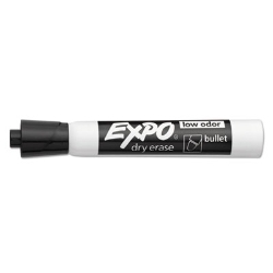 Low-Odor Dry-Erase Marker, Medium Bullet Tip, Black, Dozen