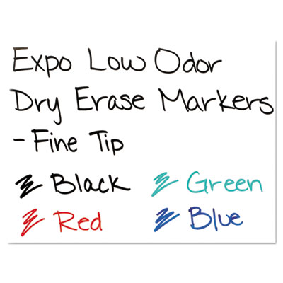 Low-Odor Dry-Erase Marker, Fine Bullet Tip, Black, Dozen