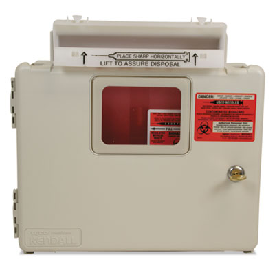In-Room Locking Wall Mount Sharps Container Cabinet System, 