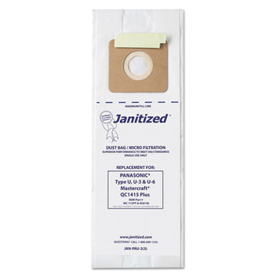 Vacuum Filter Bags Designed to Fit Panasonic Upright Type U,