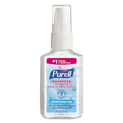 Advanced Hand Sanitizer Refreshing Gel, 2 oz Pump Bottle, Re