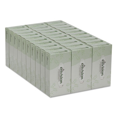 Envision White Facial Tissue, 2-Ply, White, 100 Sheets/Box,