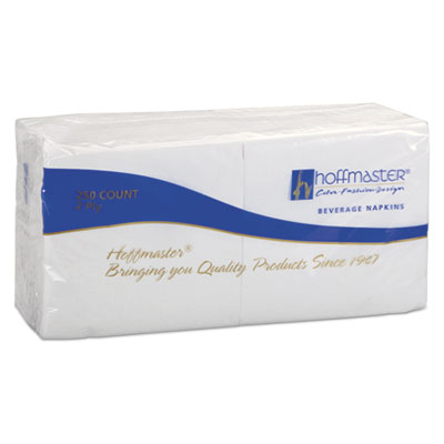 Embossed Beverage Napkins, 2-Ply, 9.5 x 9.5, White, 1,000/Ca