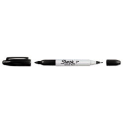 Twin-Tip Permanent Marker, Extra-Fine/fine Bullet Tips, Blac
