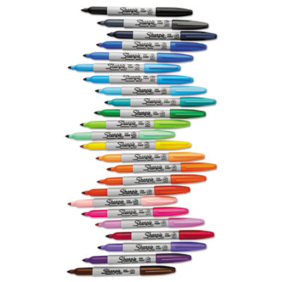 Fine Tip Permanent Marker, Fine Bullet Tip, Assorted Colors,