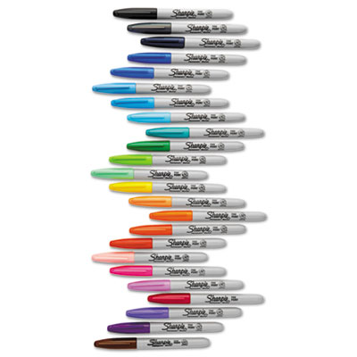 Fine Tip Permanent Marker, Fine Bullet Tip, Assorted Colors,