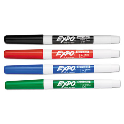 Low-Odor Dry Erase Marker Office Value Pack, Fine Bullet Tip