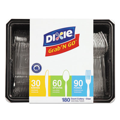 Combo Pack, Tray with Clear Plastic Utensils, Heavyweight, (
