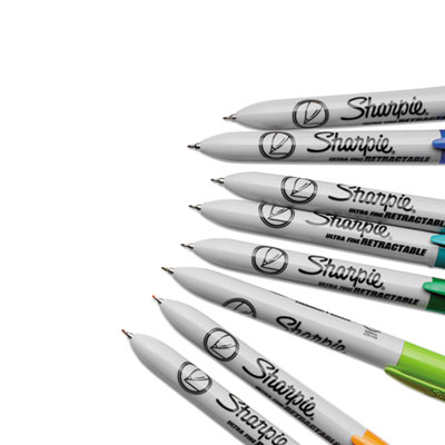 Retractable Permanent Marker, Extra-Fine Needle Tip, Assorte