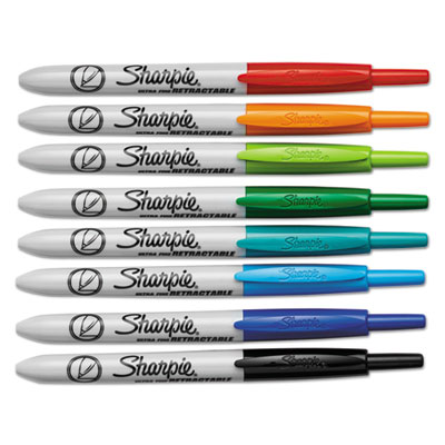 Retractable Permanent Marker, Extra-Fine Needle Tip, Assorte