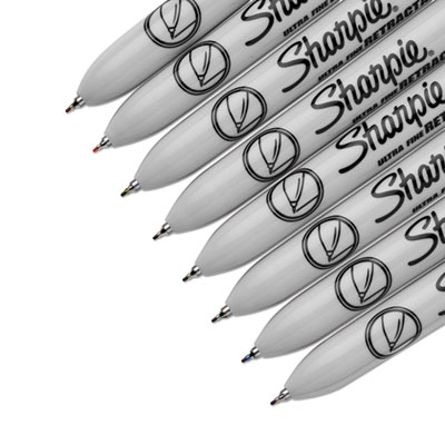 Retractable Permanent Marker, Extra-Fine Needle Tip, Assorte