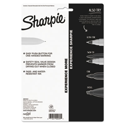 Retractable Permanent Marker, Extra-Fine Needle Tip, Assorte