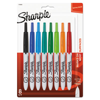Retractable Permanent Marker, Extra-Fine Needle Tip, Assorte