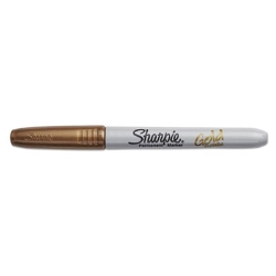Metallic Fine Point Permanent Markers, Fine Bullet Tip, Gold