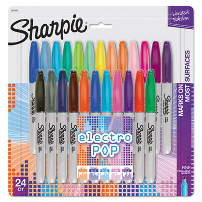 Fine Tip Permanent Marker, Fine Bullet Tip, Assorted Colors,