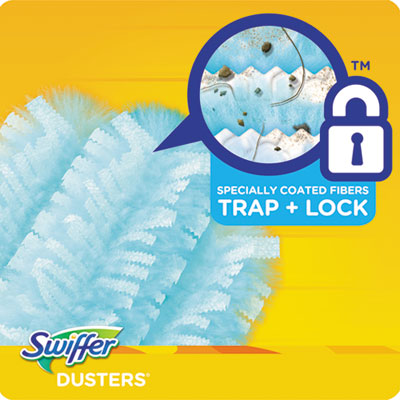Dusters Refill, Dust Lock Fiber, 2" x 6", Light Blue, 18/Box