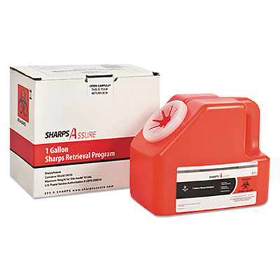 Sharps Retrieval Program Containers, 1 Gal, Cardboard/plasti