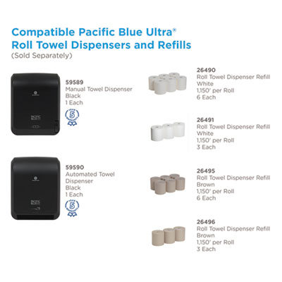 Pacific Blue Ultra Paper Towels, 1-Ply, 7.87" x 1,150 ft, Na